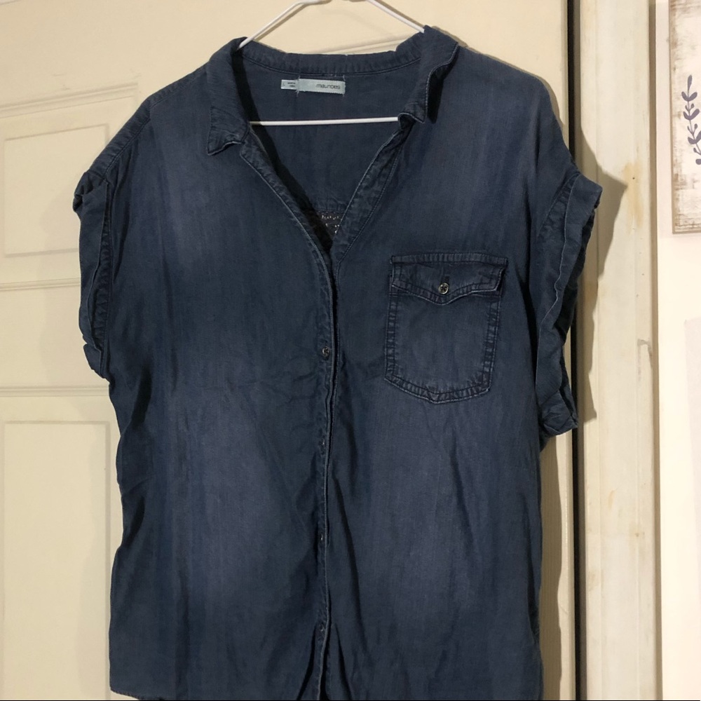 Denim Button down with Lace